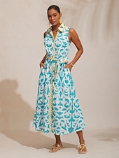  Maxikleid mit Hemdkragen, Gürteltasche