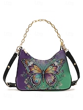 preiswerte Handtaschen und Tragetaschen-Damen-Schultertasche aus Kunstleder mit verstellbarem Riemen, Schmetterlingsmuster, in verschiedenen Farben erhältlich, vielseitige Tragemöglichkeiten für legere und formelle Anlässe.