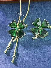 Недорогие День Святого Патрика-Женский кулон в виде зеленого клевера из сплава, трансформируемое ожерелье или брошь, идеально подходит для Дня Святого Патрика и для повседневной носки.