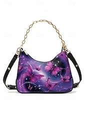 preiswerte Handtaschen und Tragetaschen-Damen-Schultertasche aus Kunstleder mit verstellbarem Riemen, Schmetterlingsmuster, in verschiedenen Farben erhältlich, vielseitige Tragemöglichkeiten für legere und formelle Anlässe.