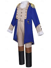  250e anniversaire des États-Unis Rococo Baroque Tenues Manches longues George Washington Epoque Coloniale Guerre d'indépendance américaine Déguisement Garçons Carnaval Jour de l'indépendance 4 juillet