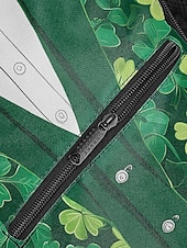  Bolso bandolera de poliéster para hombre, diseño de esmoquin del Día de San Patricio con estampados de tréboles y monedas, múltiples diseños, perfecto para celebraciones navideñas y uso diario.