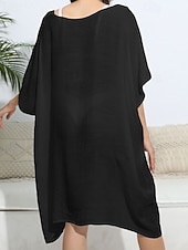 levne Kaftans-Dámské Plavky Přehozy Šaty do vody Sleva až 30% Plavky Vystřižený prázdniny Oblečení na pláž Pevná barva Do V Krátké rukávy Plavky