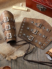 preiswerte Herrenhandschuhe-Männer Multi-Farben Kunstleder Armstulpen - mehrfarbiges Accessoire für Karneval Maskenball und Themenpartys