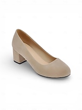 voordelige Pumps met blokhak-Roze suède pumps voor dames met blokhak - elegant &amp;Comfortabele hoge hakken voor Valentijnsdag, een romantische avond en speciale gelegenheden.