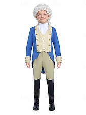  250e jubileum VS Rococo Barok Outfits Lange Mouwen George Washington Alexander Hamilton Koloniaal Kostuum Jongens Carnaval Independence Day 4 juli Kinderen Jas Broeken Kraag