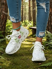  Damesko med irsk shamrock-trykk i flyknit-stil – lette, pustende tursko med polstret såle, avslappede joggesko for daglig bruk, parader, St. Patricks dag, reiser og utendørsaktiviteter