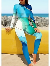 economico Rash Guards Interi-Per donna Standard Top sottomuta Rash Guard completo per il corpo Costume da bagno Geometrico Marmo con reggiseno incorporato Cerniera Frontale Protezione Solare UV Coppa larga UPF50+ Integrale