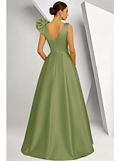  Coloană Teacă Lungime Podea Brodat cu mărgele Rochie formala Rochia Mamei Miresei Rochii de seara Rochie de bal cu fustă lungă Rochie formală Elegant Sclipici Floral Fără manșon În V Nuntă Oficial