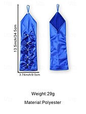 baratos Acessórios-Luvas de cetim de poliéster femininas do Mardi Gras em várias cores design elegante com detalhes em pérolas perfeitas para carnaval e bailes de máscaras