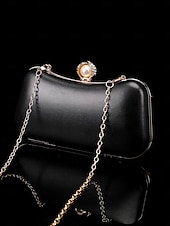 お買い得  結婚 ACC-女性用 クロスボディバッグ クラッチバッグ ウォレット イブニングバッグ 小銭入れ レザー 日常 パーティー 純色 黒い銀 ゴールド / ホワイト アーモンド