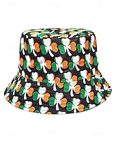 abordables Accesorios-Sombrero de pescador de poliéster para mujer, con trébol y duende del Día de San Patricio, varios patrones, perfecto para el Día de San Patricio y para uso diario.