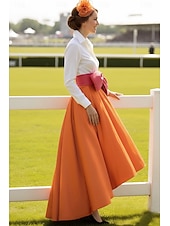 tanie Suknie wieczorowe w kształcie A-Krój A Asymetryczna Sukienka Derby Suknia wieczorowa Suknia balowa  Suknia formalna Elegancja Długi rękaw W serek Kentucky Derby Pasek / szarfa z Kokardki
