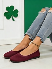 billige Damesko-Grønne Flyknit-flats til dame – stretchy, avslappede, komfortable slip-on-sko, ideelle for St. Patricks dag-feiringer, daglige ærender, brunsjtreff og uformelt kontortilbehør