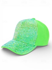 abordables Accessoires-Casquette unisexe ornée de strass, en polyester, décoration scintillante, disponible en plusieurs couleurs, idéale pour la Saint-Patrick, le carnaval et au quotidien.