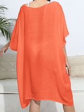 levne Kaftans-Dámské Plavky Přehozy Šaty do vody Sleva až 30% Plavky Vystřižený prázdniny Oblečení na pláž Pevná barva Do V Krátké rukávy Plavky