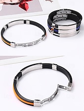 olcso Férfi ékszerek-férfi rozsdamentes acél és szilikon karkötő, több színben kapható – stílusos és tartós, hétköznapi és hétköznapi viseletre egyaránt alkalmas