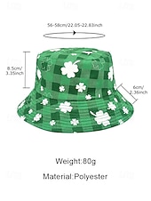 abordables Accesorios-Sombrero de pescador de poliéster para mujer, con trébol y duende del Día de San Patricio, varios patrones, perfecto para el Día de San Patricio y para uso diario.