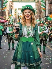 billiga Tillbehör-Elastiskt polyesterbälte för kvinnor, i flera färger, bekvämt och töjbart, perfekt för St. Patricks Day och vardagsbruk