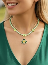  Подвеска в виде клевера в виде трилистника для женщин ко Дню Святого Патрика, изготовлена из сплава, элегантное праздничное украшение в ирландском стиле, идеально подходящее для парадов, вечеринок, встреч и праздничных торжеств.