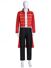 baratos Conjuntos-Fancy Costume Circus Jacket Ringmaster Retro Vintage Victorian Military Style Adults' Men's Christmas Halloween Carnival Party Performance Masquerade Dress Up