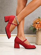  naisten elegantit vihreät mokkanahkaiset yksiremmilliset lohkokorkoiset avokkaat | mukavat neliökärkiset mary jane -korkokengät toimistoon ja jokapäiväiseen käyttöön