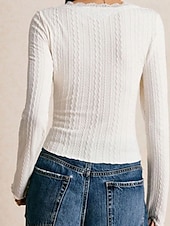 お買い得  レーストップ-女性用 ブラウス ドレッシーなトップス フリル レース パッチワーク 平織り エレガント ヴィンテージ 日常 長袖 Ｖネック レギュラートップス 日常 ワーク 祝日 アプリコット 春 秋