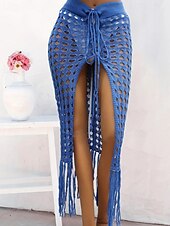 abordables Falda cruzada-Mujer Bañadores Tapadera Vestido de Baño Falda Traje de baño Cortado Vacaciones Ropa de playa Color sólido Sin Mangas Trajes de baño