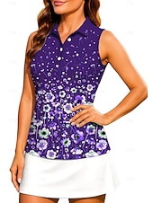voordelige Dameshirt-Dames Flora Training tanktop Hemd Sportshirt Wandelen poloshirt Mouwloos Sportief UPF50+ UV-bestendig Trainer Dansen UV-Bescherming Pilates Cheerleaderpakjes Volleybal Ves / Mouwloos T-shirt Zwart