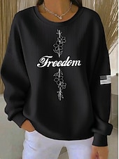 abordables Humor y Citas Sudaderas-Mujer Pullover Estampado Graphic Letra Cálido Clásico Casual Manga Larga Cuello Barco Tops regulares Casual Hogar Calle Azul Piscina Amarillo Claro Rosa Claro Bleu Ciel Negro Primavera Otoño