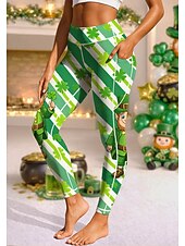  Svatý Patrik Dámské legíny na pilates Fitness kalhoty Legíny na cvičení Kapsy Kolkovné Boční kapsy Pilates Tělocvična Cvičení v tělocvičně Kalhoty Cyklistické kalhoty Legíny Komiks Barevné bloky