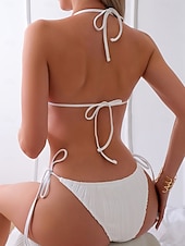 זול בגדי ים חלק אחד-בגד ים נשים חלק אחד חתכים סקסיים עם חוטי תיל מונוקיני דחיסת בטן מותן גבוהה דק ללא גב חופשת חוף צבעים מוצקים צוואר כפתף בלי שרוולים