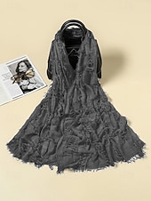 halpa Naisten huivit-Naisten puuvilla-pellavahuivi hapsutetuilla tupsuilla – boheemi tyyli, useita värejä, kevyt ja mukava arkeen ja vapaa-aikaan