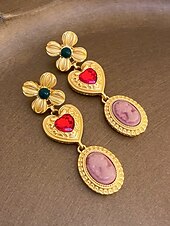 voordelige Accessoires-Dames Mardi Gras Multi-Stijl Gouden Legering  Kristallen Hangers – Luxe Retro Accessoire voor Carnaval en Themapartijen
