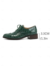 levne Dámská obuv-Dámské zelené oxfordské společenské boty s detailem brogue – pohodlné boty na nízkém podpatku se šněrováním na průvod ke Dni svatého Patrika, irské festivalové outfity, sváteční párty outfity