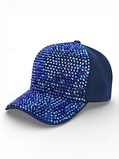 abordables Accessoires-Casquette unisexe ornée de strass, en polyester, décoration scintillante, disponible en plusieurs couleurs, idéale pour la Saint-Patrick, le carnaval et au quotidien.