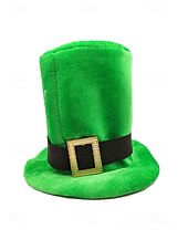 お買い得  アクセサリー-男性用の聖パトリックの日のレプラコーン帽子と偽のひげのセット、取り外し可能な偽のひげが付いた緑のアイルランドの衣装のトップハット、柔らかいポリエステル素材、パレード、パーティー、フェスティバルの衣装に使えるマルチカラーオプション