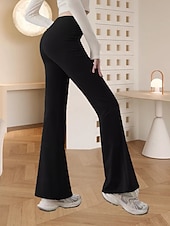 abordables Pantalon évasé pour femme-Femmes Taille EU / US Jambe large Pantalon à pattes d'éléphant Pantalons Pyjamas Confort Décontracté / Sportif Longueur complète Taille haute Taille HautePantsHalloween Noël Saint Valentin Couleur