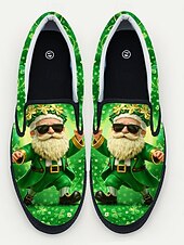 preiswerte Männer Schuhe-Herren-Slipper zum St. Patrick's Day – fröhliches Grün mit Koboldmotiv, perfekt für die Feierlichkeiten zum St. Patrick's Day und für die Freizeit.
