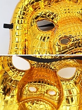 economico Accessori-Maschera per carnevale in plastica metallica multi-stile per uomo – Costumi da leone volpe e tigre in oro per carnevale e balli in maschera