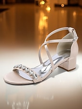 economico Madre della Sposa/Sposo-sandali da donna con tacco a blocco e strass color bordeaux - eleganti scarpe eleganti con cinturino alla caviglia per la mamma della sposa, matrimonio chic in città &amp;eventi serali formali