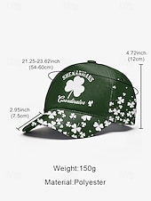 abordables Día de San Patricio-Gorra de poliéster para hombre, "Coordinador de Shenanigans" con estampado de trébol, varios colores, perfecta para el Día de San Patricio y para uso diario.