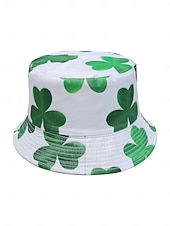  Sombrero de pescador con estampado de trébol verde para mujer: divertido y elegante para el Día de San Patricio, festivales y ropa informal.