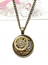 preiswerte Zubehör-Männern Steampunk Zahnrad Anhänger Halskette - Legierungs-Metallkostümschmuck in Gold- und Silber-Tönen - perfekt für Karneval Maskerade und Halloween