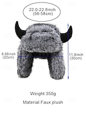 preiswerte Zubehör-Männliche warme Kunstpelzhorn Mardi Gras Hut | Multi-Farben Tier/Dämon Stil Bomber-Cap | Perfekt für Karneval Maskerade  Kostümpartys