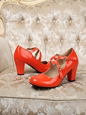 economico Retrò anni ’50-Per donna Quotidiano Lavoro Feste Fibbia Tacco a Blocco Punta Tonda Elegante Vintage Finta Pelle Fibbia Nero Bianco Rosa