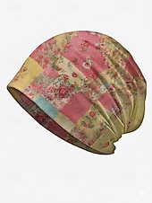 Недорогие Женские шляпы-Женская эластичная шапка-бини из хлопковой смеси в стиле «богем», с разноцветным узором, можно носить как утеплитель для шеи, идеально подходит для повседневной носки и активного отдыха