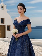  Šaty A-line do země formální večerní róby quinceanera elegantní večerní svatební šaty bez rukávů s ramínky s třpytivými flitry a rozparkem