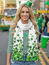  Bufanda de poliéster con tacto aterciopelado para mujer, ideal para el Día de San Patricio. Múltiples diseños. Ideal para celebraciones del Día de San Patricio.