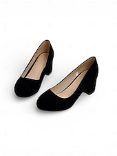 voordelige Pumps met blokhak-Roze suède pumps voor dames met blokhak - elegant &amp;Comfortabele hoge hakken voor Valentijnsdag, een romantische avond en speciale gelegenheden.